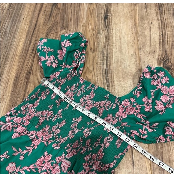 J. Crew Floral Smocked Puff Sleeve Midi Dress - Picture 6 of 8
